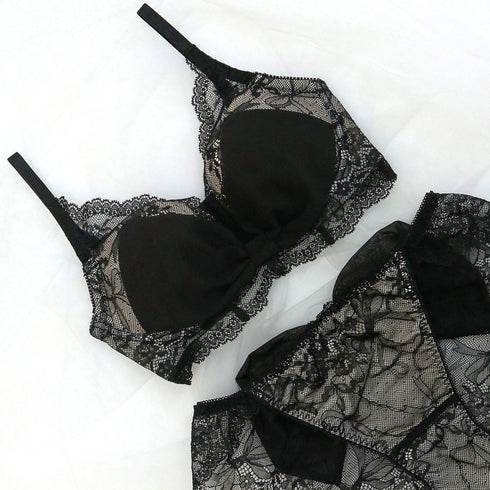 【新発売】Feliture極ふわブラ シフォンビッグリボン -ブラ&ショーツセット- 2set