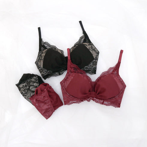 【新発売】Feliture極ふわブラ シフォンビッグリボン -ブラ&ショーツセット- 2set