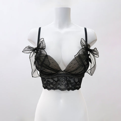 【新発売】Feliture極ふわブラ ドットチュールリボン -ブラ&ショーツセット-