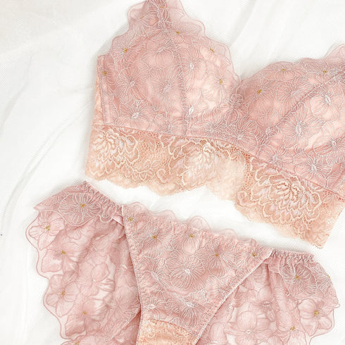 【BIGSALE】ふわっと盛れる 花束スフレブラ -ブラ&ショーツセット- 3set