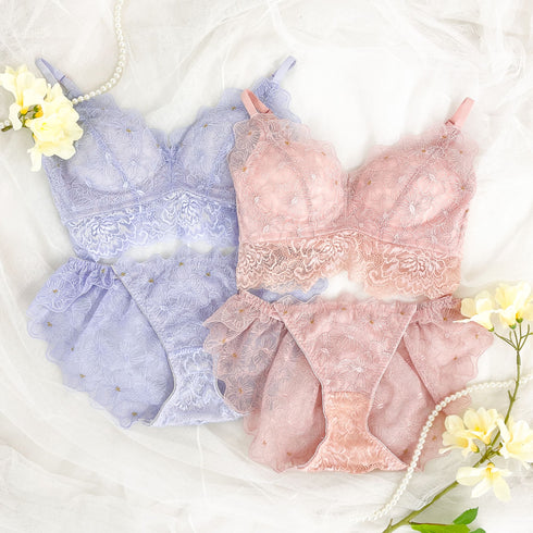 【新色発売】ふわっと盛れる 花束スフレブラ -ブラ&ショーツセット- 3set