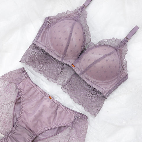 Feliture極ふわブラ ミニョンレーシー -ブラ&ショーツセット-