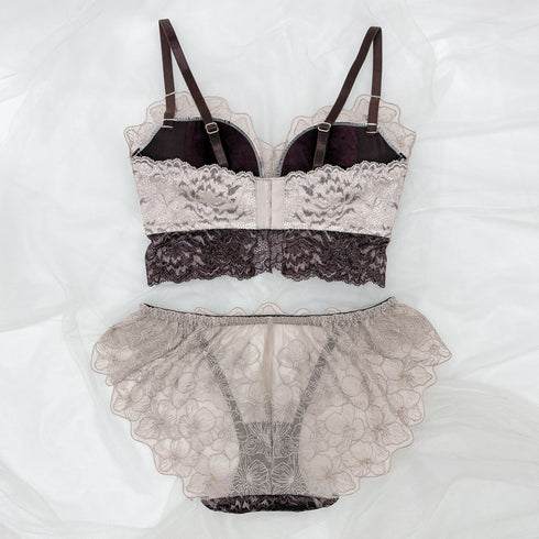 ふわっと盛れる 花束スフレブラ -ブラ&ショーツセット- 2set