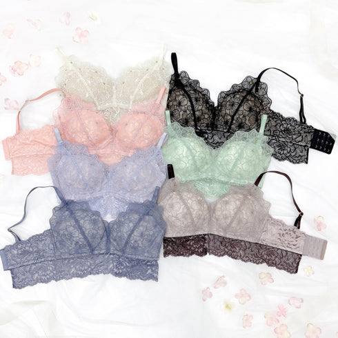 【BIGSALE】ふわっと盛れる 花束スフレブラ -ブラ&ショーツセット- 3set