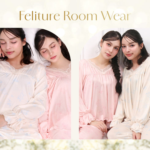 ブーケ柄ふわとろルームウェアセット