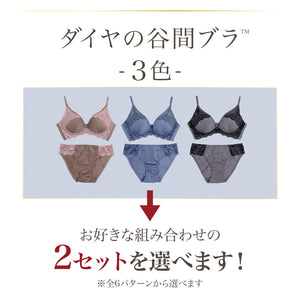 ダイヤの谷間ブラ -ブラ&ショーツセット- 2set