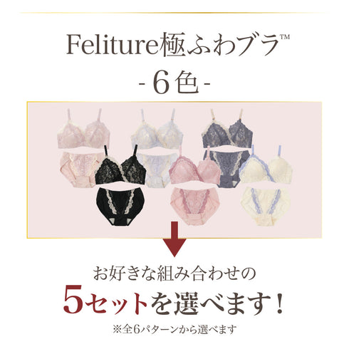 【新色発売】Feliture極ふわブラ -ブラ&ショーツセット- 5set
