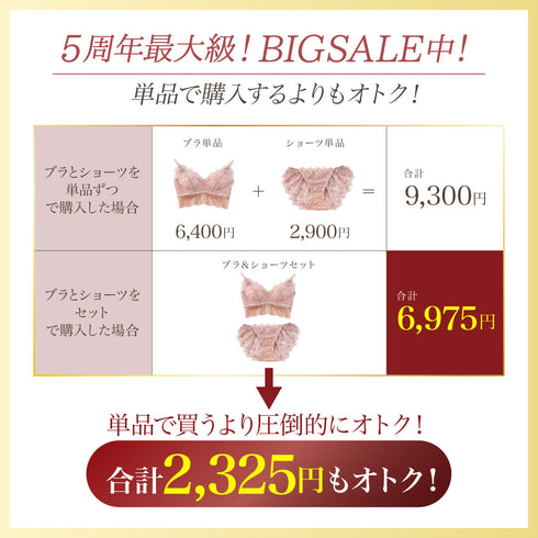 【BIGSALE】ふわっと盛れる 花束スフレブラ -ブラ&ショーツセット-