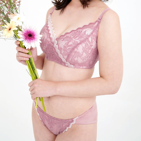 【グラマーサイズ】Feliture極ふわブラ -Leafブラ&ショーツセット- 2Set