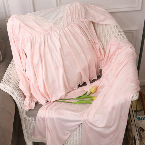 ブーケ柄ふわとろルームウェアセット