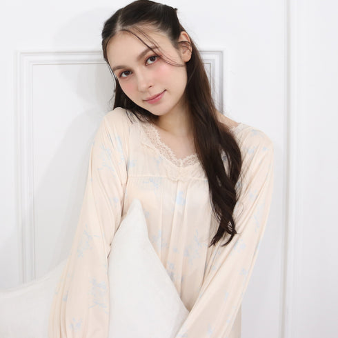 ブーケ柄ふわとろルームウェアセット