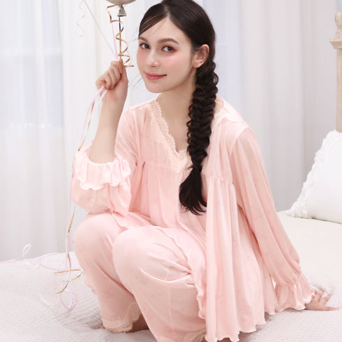 ブーケ柄ふわとろルームウェアセット