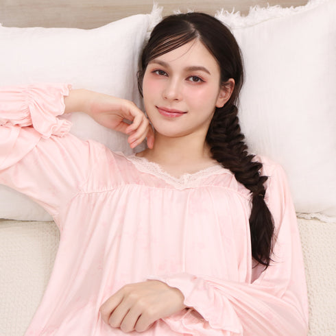 ブーケ柄ふわとろルームウェアセット