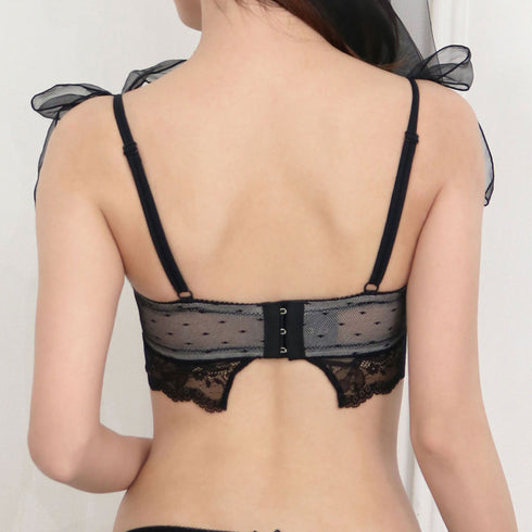 【新発売】Feliture極ふわブラ ドットチュールリボン -ブラ&ショーツセット-