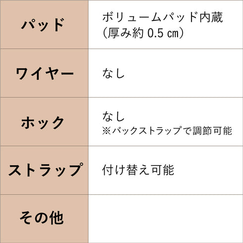 バックオープンリーフブラセット