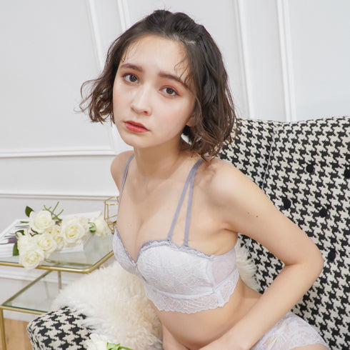 【ストラップレスOK】2wayドレッシーレースブラセット
