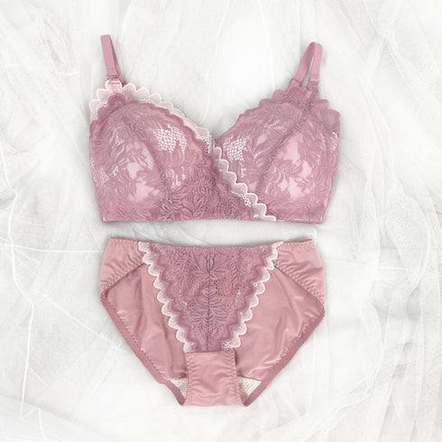 【グラマーサイズ】Feliture極ふわブラ -Leafブラ&ショーツセット- 2Set