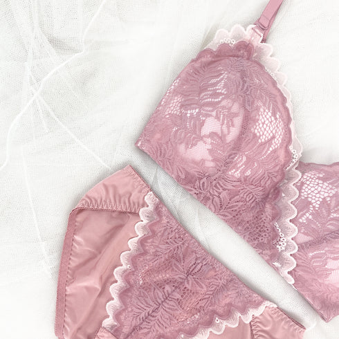 【グラマーサイズ】Feliture極ふわブラ -Leafブラ&ショーツセット- 2Set