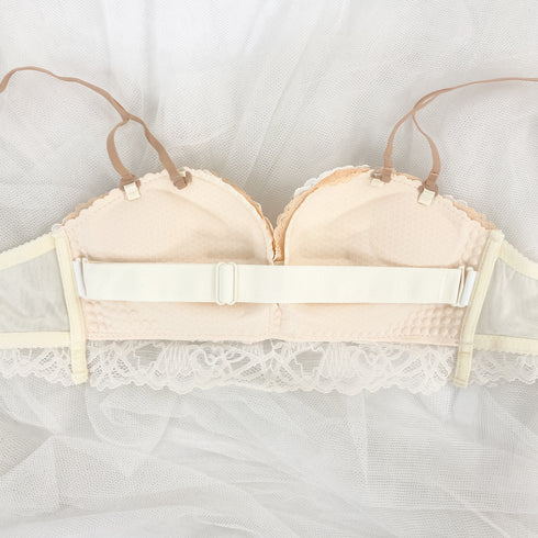 【ストラップレスOK】2wayドレッシーレースブラセット