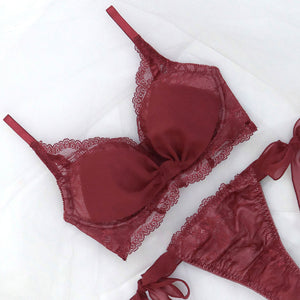 【新発売】Feliture極ふわブラ シフォンビッグリボン -ブラ＆ショーツセット-