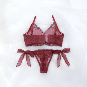 【新発売】Feliture極ふわブラ シフォンビッグリボン -ブラ＆ショーツセット-