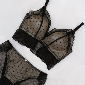 【新色発売】Feliture極ふわブラ  ミニョンレーシー -ブラ＆ショーツセット- 3set