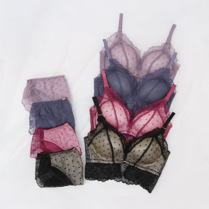 【新色発売】Feliture極ふわブラ  ミニョンレーシー -ブラ＆ショーツセット- 3set