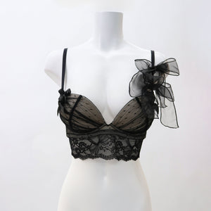 【新発売】Feliture極ふわブラ ドットチュールリボン -ブラ＆ショーツセット-