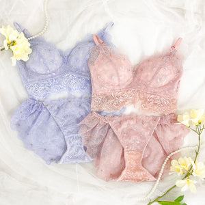 【新色発売】ふわっと盛れる 花束スフレブラ -ブラ＆ショーツセット- 3set