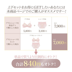 【新発売】くぎづけ谷間ブラ  ルナローズ -ブラ＆ショーツセット-