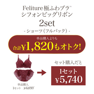 【新発売】Feliture極ふわブラ シフォンビッグリボン -ブラ＆ショーツセット- 2set