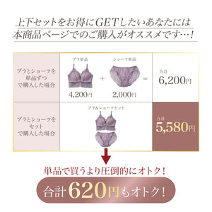 【新色発売】Feliture極ふわブラ   ミニョンレーシー -ブラ＆ショーツセット-