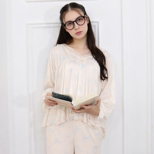 ブーケ柄ふわとろルームウェアセット